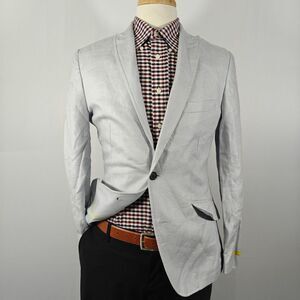 Inc International Concepts Mens Sport Coat Two Button Twill Linen Slim Fit SMALL